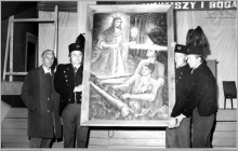 1980 - 1) Poświęcenie obrazu św. Barbary na cechowni szybu VI – (foto ze zbiorów kopalni)