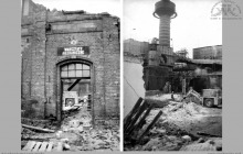 1992 - Wyburzanie budynku Warsztatów Mechanicznych na kopalni - (foto ze zbiorów kopalni)